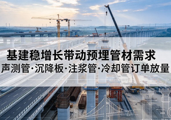 宜都基建稳增长带动预埋监测管材需求，声测管、沉降板、注浆管订单持续放量
